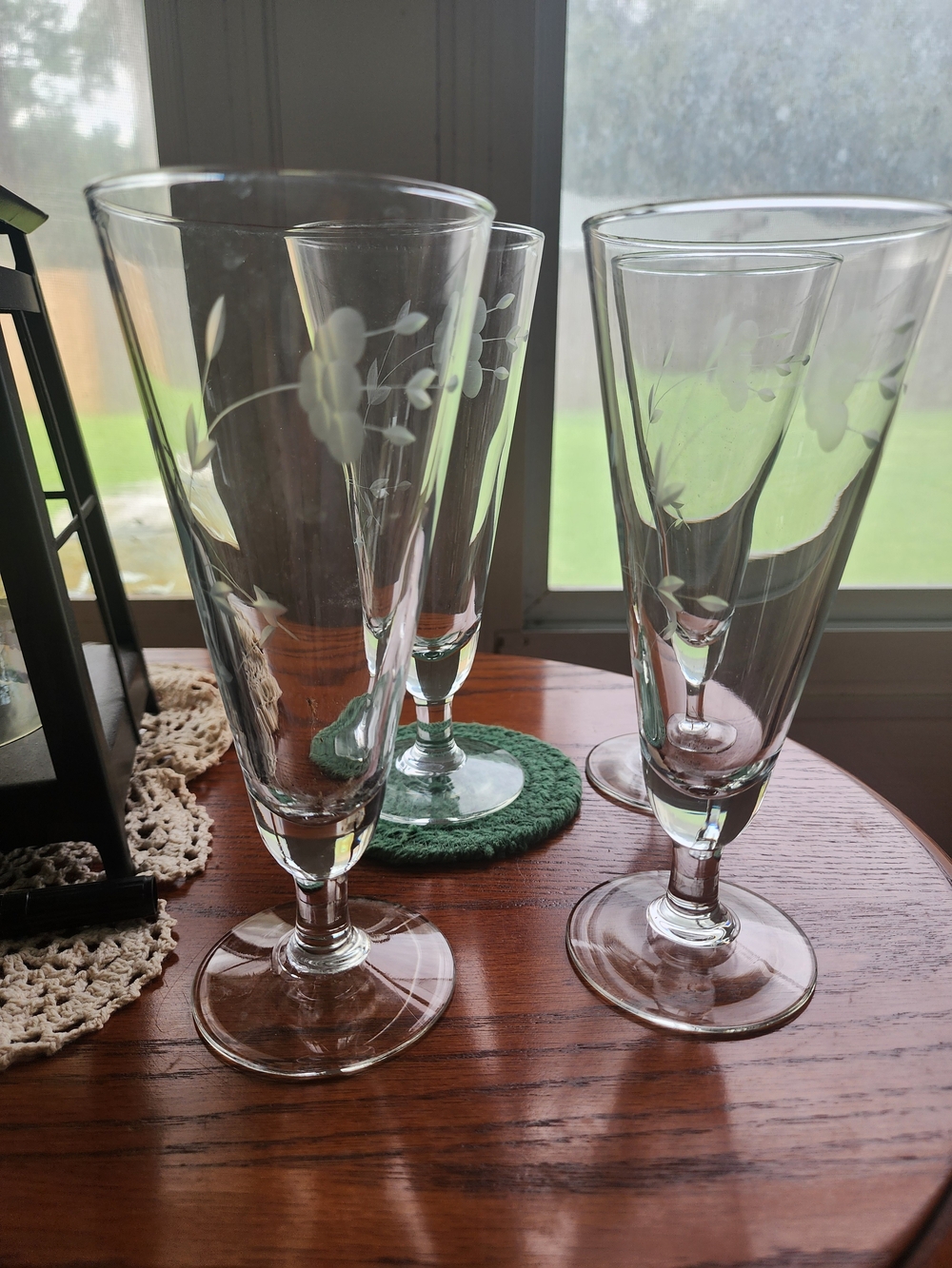 Set Of 4 ...Princess House -10oz Pilsner Beer Crystal Glasses